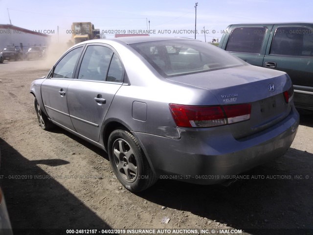 5NPEU46F66H061491 - 2006 HYUNDAI SONATA GLS/LX GRAY photo 3