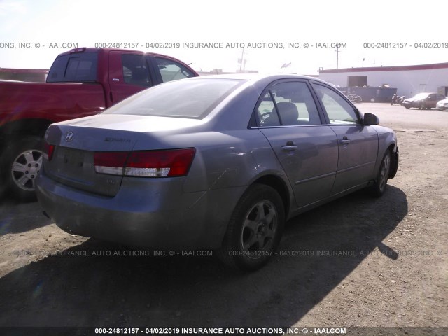 5NPEU46F66H061491 - 2006 HYUNDAI SONATA GLS/LX GRAY photo 4