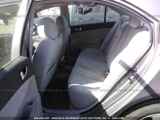 5NPEU46F66H061491 - 2006 HYUNDAI SONATA GLS/LX GRAY photo 8