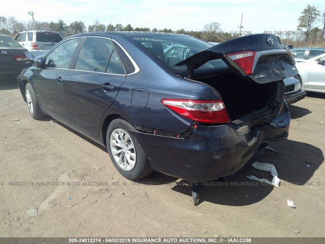 4T4BF1FK9GR546676 - 2016 TOYOTA CAMRY LE/XLE/SE/XSE BLUE photo 3
