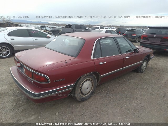 1G4HP53L3PH501019 - 1993 BUICK LESABRE CUSTOM/90TH ANNIVERSARY RED photo 4