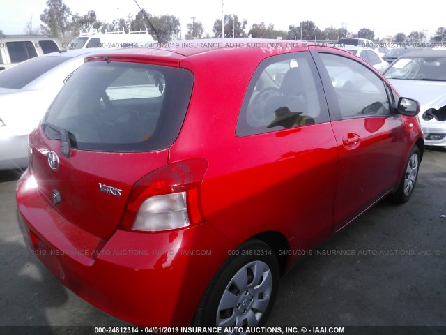 JTDJT923X85211034 - 2008 TOYOTA YARIS RED photo 4