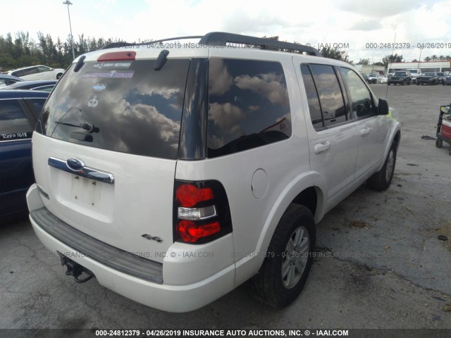 1FMEU7DE8AUA31592 - 2010 FORD EXPLORER XLT WHITE photo 4