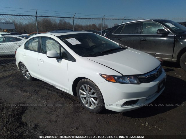 19XFB2F97CE341736 - 2012 HONDA CIVIC EXL WHITE photo 1