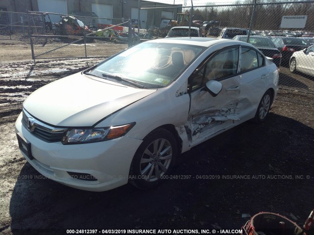 19XFB2F97CE341736 - 2012 HONDA CIVIC EXL WHITE photo 2