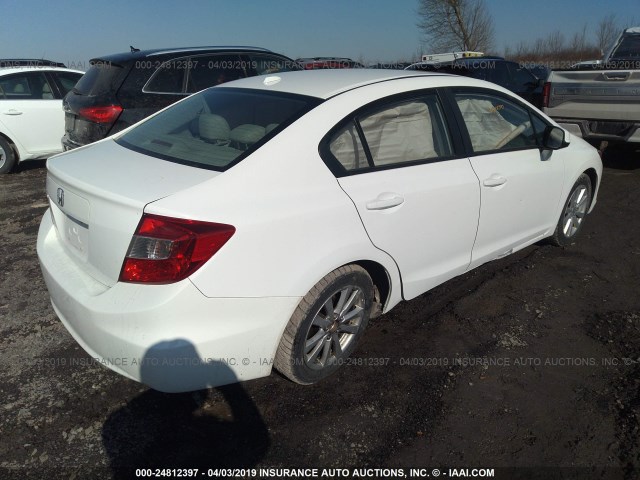 19XFB2F97CE341736 - 2012 HONDA CIVIC EXL WHITE photo 4