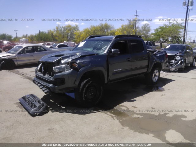 3TMCZ5AN6GM019055 - 2016 TOYOTA TACOMA DBL CAB/SR/SR5/TRD SPT/OR BLACK photo 2