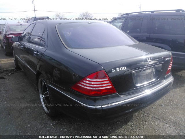 WDBNG75J35A435591 - 2005 MERCEDES-BENZ S 500 BLACK photo 3