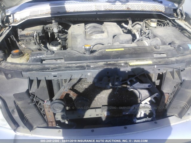 5N3AA08C54N805312 - 2004 INFINITI QX56 SILVER photo 10