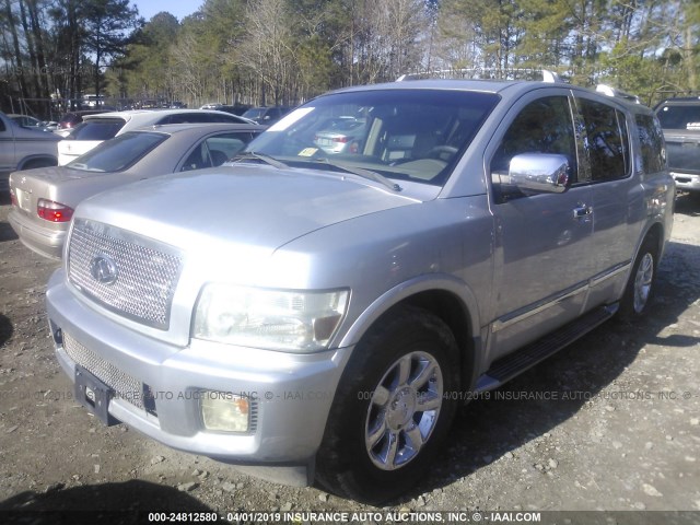 5N3AA08C54N805312 - 2004 INFINITI QX56 SILVER photo 2