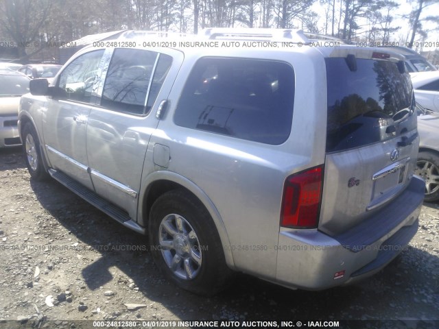 5N3AA08C54N805312 - 2004 INFINITI QX56 SILVER photo 3