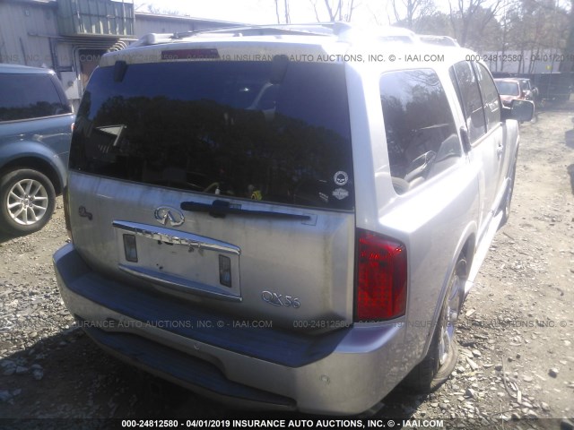 5N3AA08C54N805312 - 2004 INFINITI QX56 SILVER photo 4