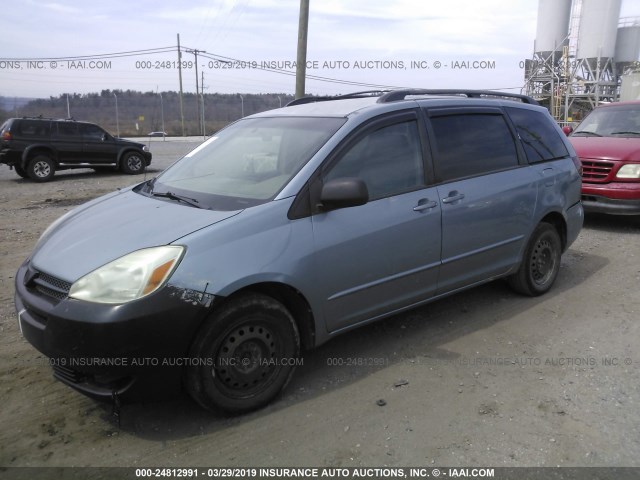 5TDZA23C44S152789 - 2004 TOYOTA SIENNA CE/LE BLUE photo 2