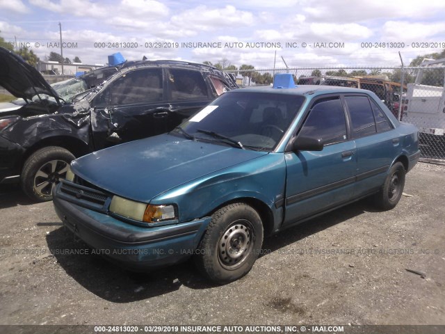 JM1BG2245P0575009 - 1993 MAZDA PROTEGE DX TEAL photo 2