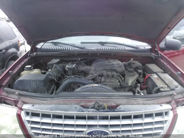 1FMZU63K44UC37306 - 2004 FORD EXPLORER XLT/XLT SPORT/NBX Qırmızı foto 10