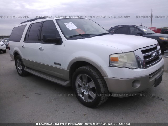 1FMFK17597LA10736 - 2007 FORD EXPEDITION EL EDDIE BAUER WHITE photo 1