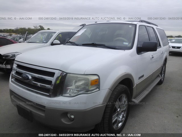 1FMFK17597LA10736 - 2007 FORD EXPEDITION EL EDDIE BAUER WHITE photo 2