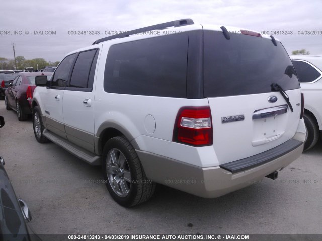 1FMFK17597LA10736 - 2007 FORD EXPEDITION EL EDDIE BAUER WHITE photo 3