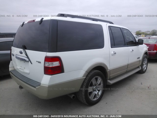 1FMFK17597LA10736 - 2007 FORD EXPEDITION EL EDDIE BAUER WHITE photo 4