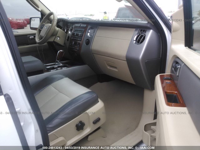 1FMFK17597LA10736 - 2007 FORD EXPEDITION EL EDDIE BAUER WHITE photo 5