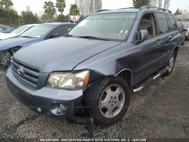 JTEEP21A770214249 - 2007 TOYOTA HIGHLANDER SPORT/LIMITED BLUE photo 2