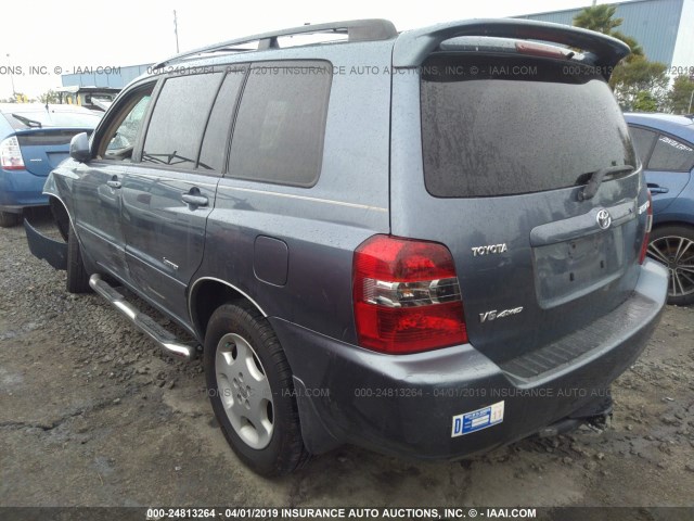 JTEEP21A770214249 - 2007 TOYOTA HIGHLANDER SPORT/LIMITED BLUE photo 3