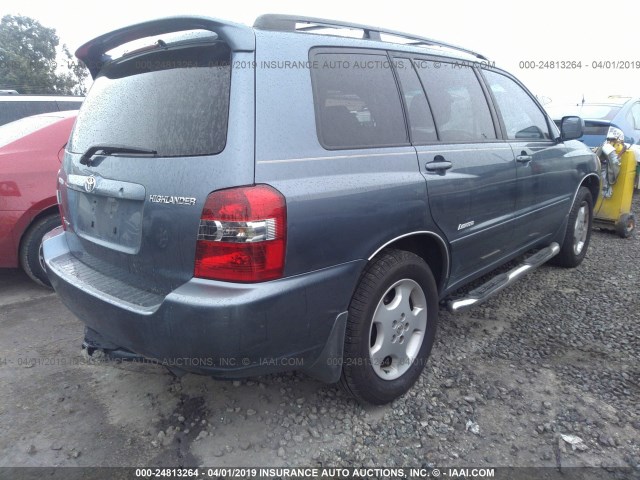 JTEEP21A770214249 - 2007 TOYOTA HIGHLANDER SPORT/LIMITED BLUE photo 4