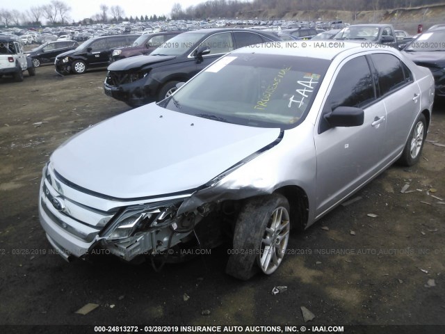 3FAHP0GA6CR360929 - 2012 FORD FUSION S SILVER photo 2