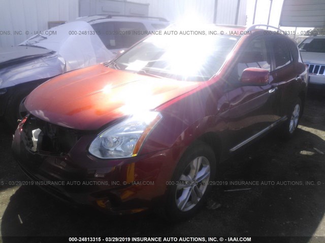 JN8AS5MV9CW352615 - 2012 NISSAN ROGUE S/SV RED photo 2