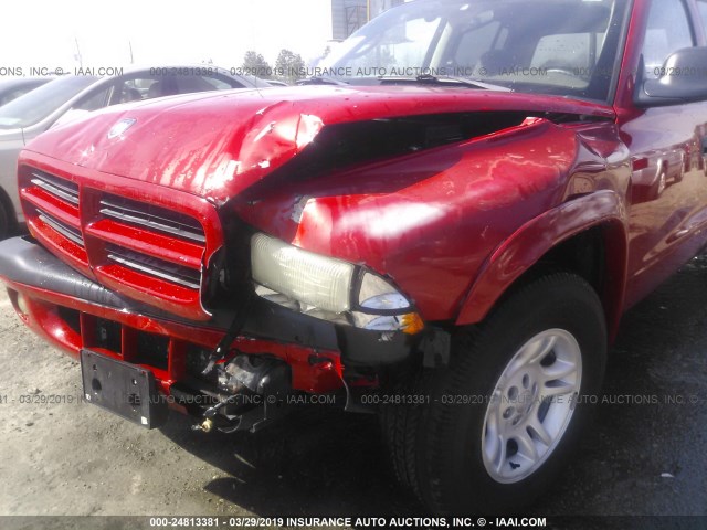 1D7HL38X73S163854 - 2003 DODGE DAKOTA QUAD SPORT RED photo 6