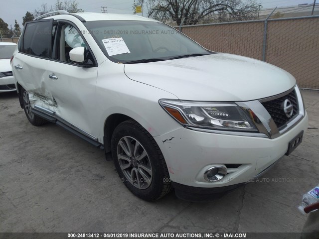 5N1AR2MN3FC721721 - 2015 NISSAN PATHFINDER S/SV/SL/PLATINUM WHITE photo 1