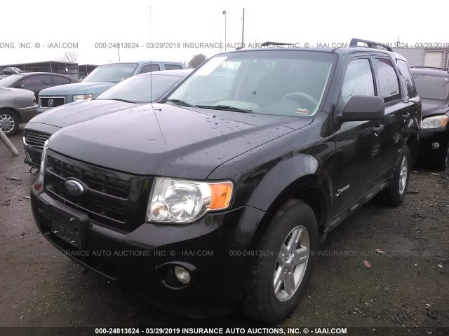 1FMCU59389KA38522 - 2009 FORD ESCAPE HYBRID BLACK photo 2