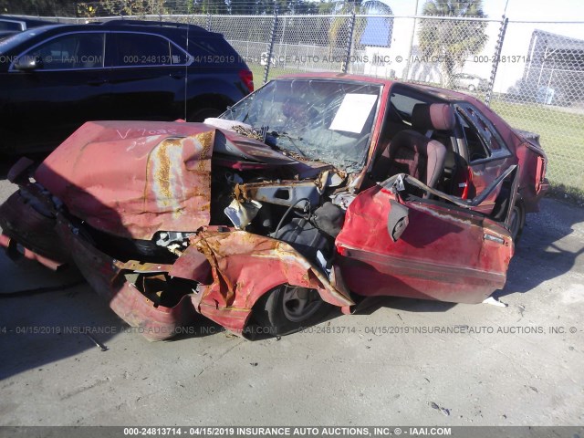 1FABP42E2KF127035 - 1989 FORD MUSTANG GT/COBRA GT RED photo 2