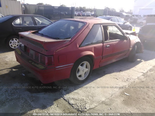 1FABP42E2KF127035 - 1989 FORD MUSTANG GT/COBRA GT RED photo 4