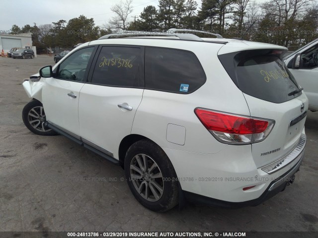 5N1AR2MM0FC616206 - 2015 NISSAN PATHFINDER S/SV/SL/PLATINUM WHITE photo 3