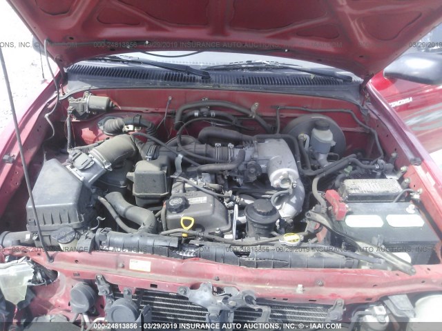5TENL42N42Z052487 - 2002 TOYOTA TACOMA RED photo 10