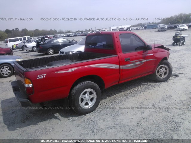 5TENL42N42Z052487 - 2002 TOYOTA TACOMA RED photo 4