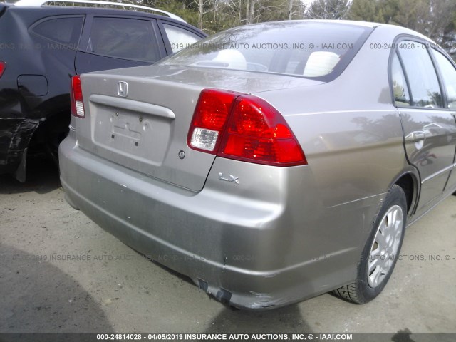 2HGES16594H520614 - 2004 HONDA CIVIC LX 棕色 照片 6
