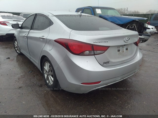 KMHDH4AE2FU237467 - 2015 HYUNDAI ELANTRA SE/SPORT/LIMITED SILVER photo 3