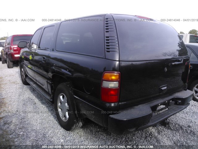 1GKFK66U02J130427 - 2002 GMC DENALI XL K1500 BLACK photo 3