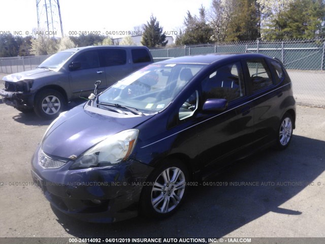 JHMGE88619S052812 - 2009 HONDA FIT SPORT BLUE photo 2