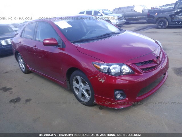5YFBU4EE6CP019347 - 2012 TOYOTA COROLLA S/LE RED photo 1