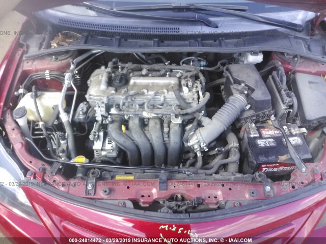 5YFBU4EE6CP019347 - 2012 TOYOTA COROLLA S/LE RED photo 10