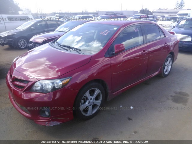 5YFBU4EE6CP019347 - 2012 TOYOTA COROLLA S/LE RED photo 2
