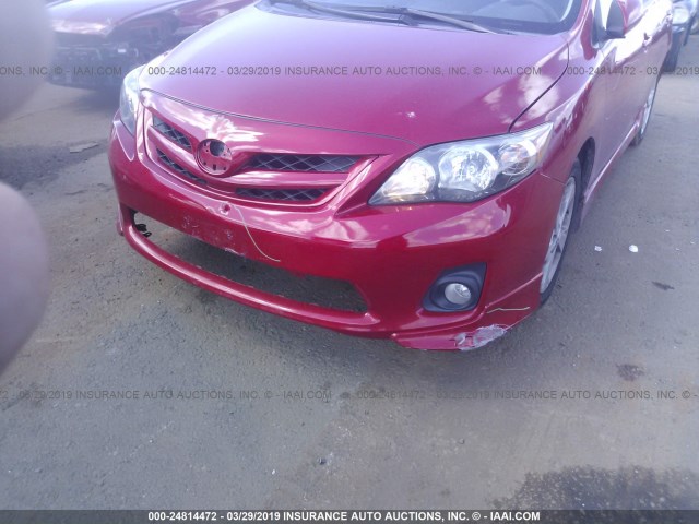 5YFBU4EE6CP019347 - 2012 TOYOTA COROLLA S/LE RED photo 6