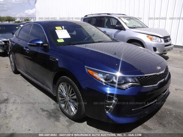 5XXGV4L20HG170521 - 2017 KIA OPTIMA SXL BLUE photo 1