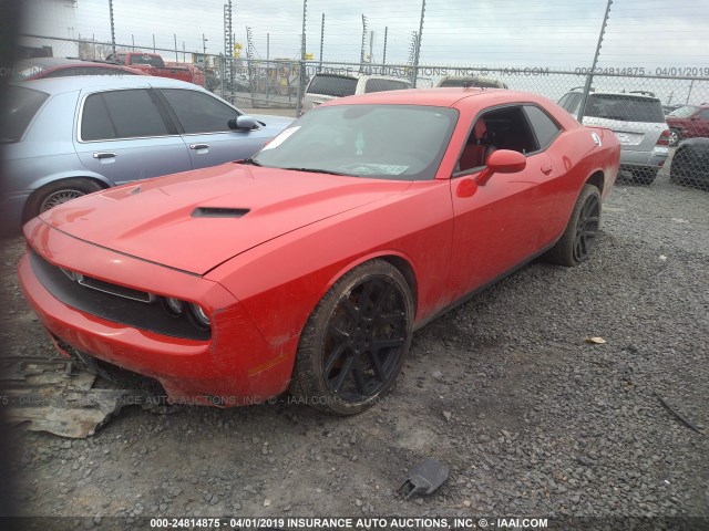 2C3CDZAG1GH145690 - 2016 DODGE CHALLENGER SXT RED photo 2