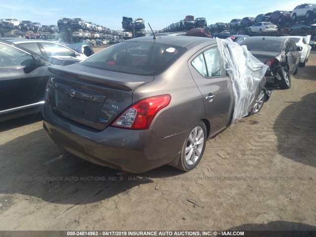 3N1CN7AP1EL871036 - 2014 NISSAN VERSA S/S PLUS/SV/SL GRAY photo 4