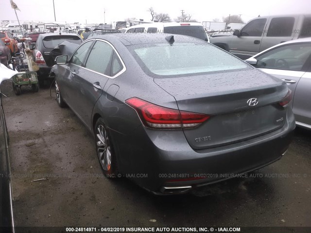 KMHGN4JE0FU063842 - 2015 HYUNDAI GENESIS 3.8L GRAY photo 3