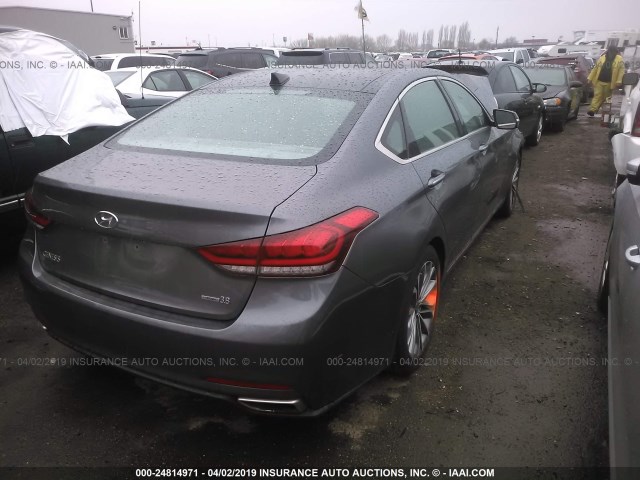 KMHGN4JE0FU063842 - 2015 HYUNDAI GENESIS 3.8L GRAY photo 4